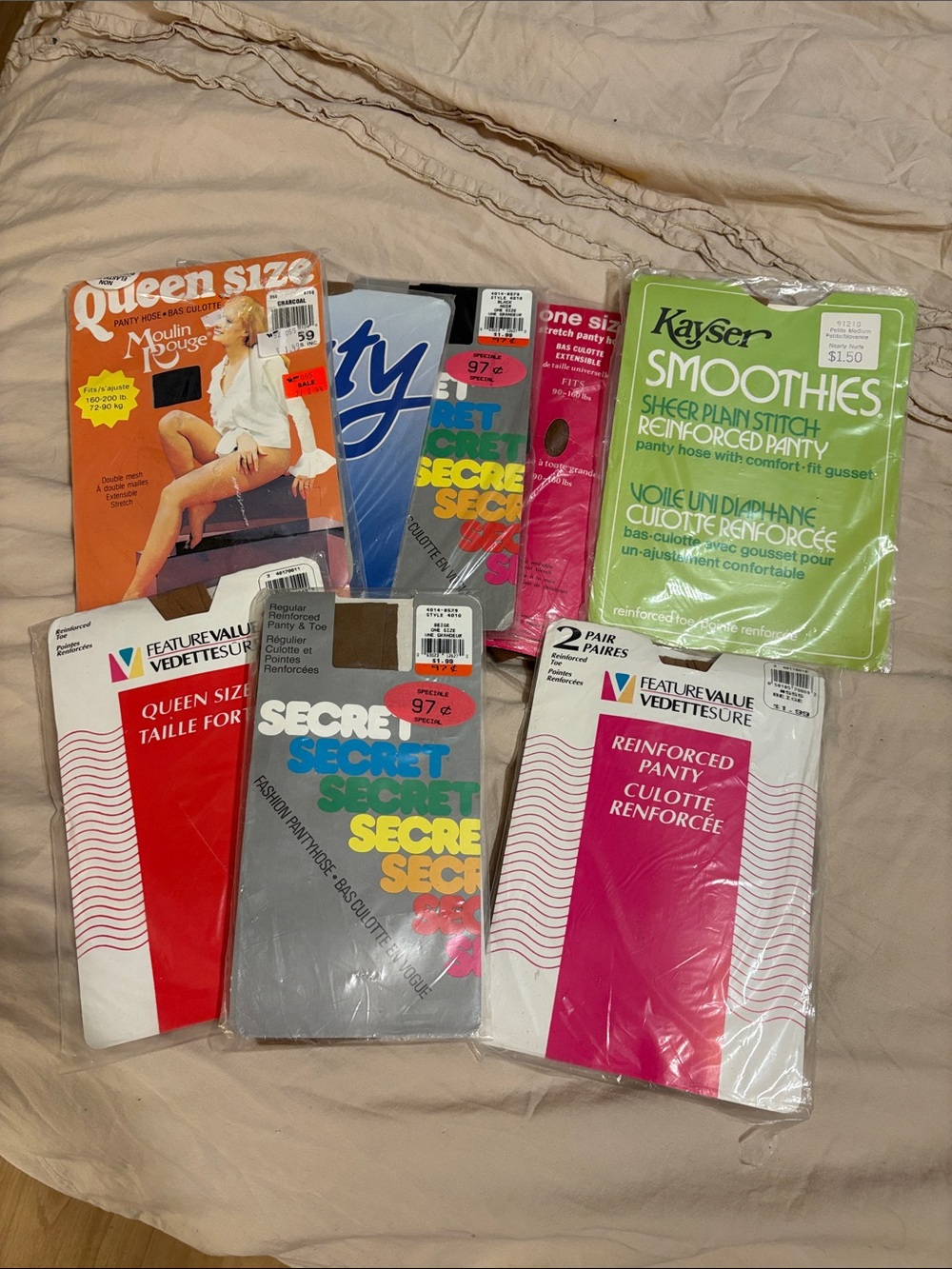 Mixed Vintage Ladies Pantyhose Lot - Secret, Kayser, Queen Size